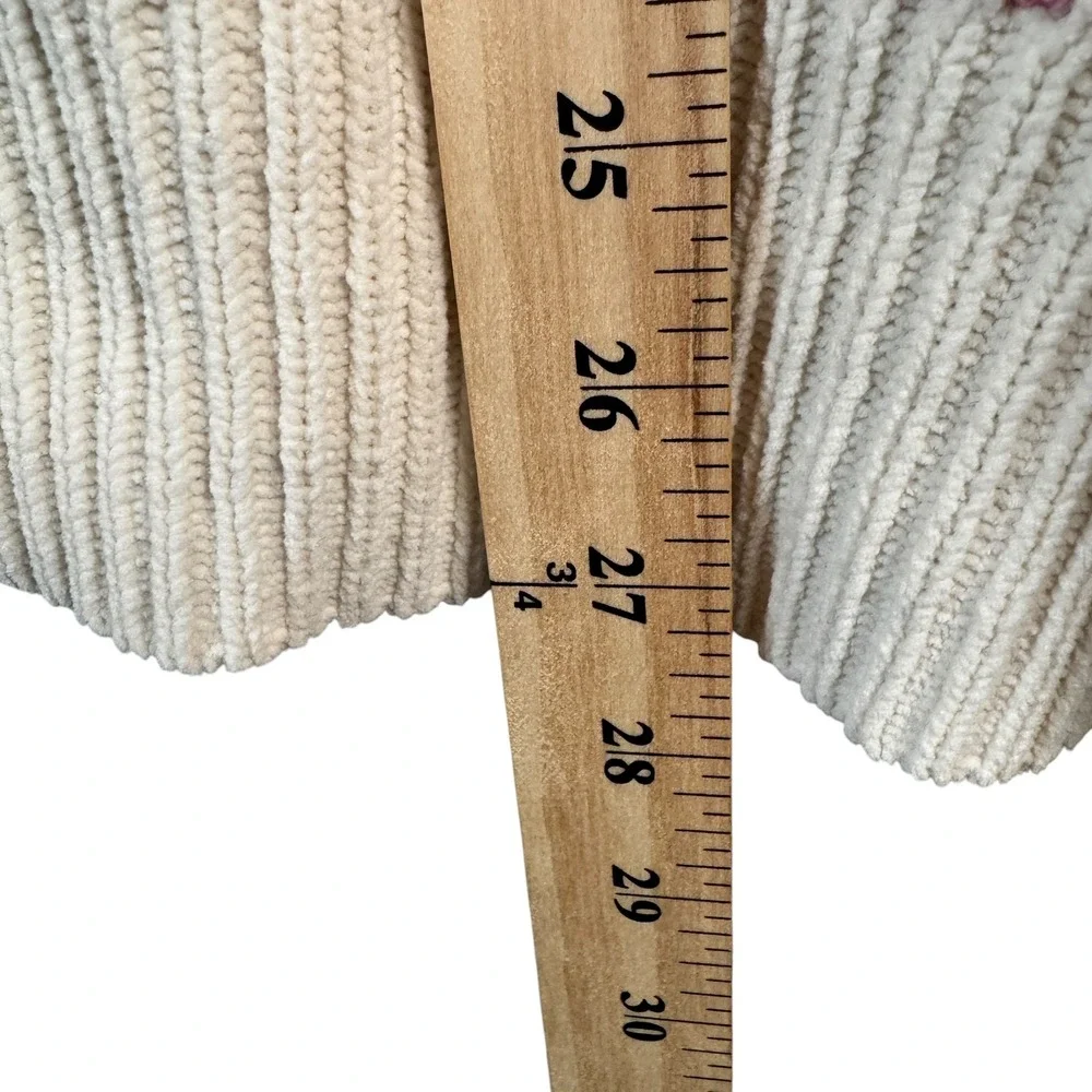 Aerie Women's L Pink Cream Striped Oversized Sweater Cozy Minimalist - Picture 8 of 8